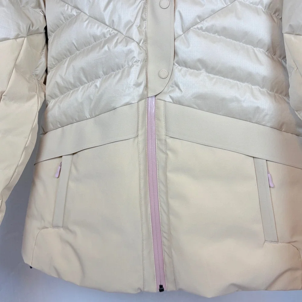 Kari Traa Women Ragnhild Down Ski Jacket Cream Hooded Puffer Medium EUC